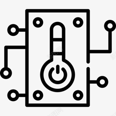 温度智能家居9线性图标图标