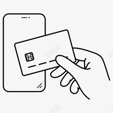 nfc技术支付塑料卡智能手机图标图标