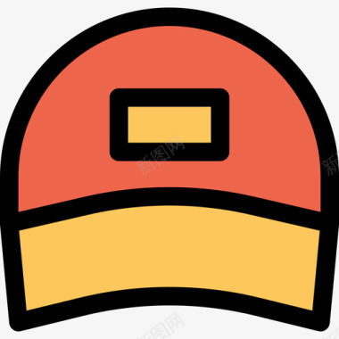 帽子野营63线性颜色橙色图标图标
