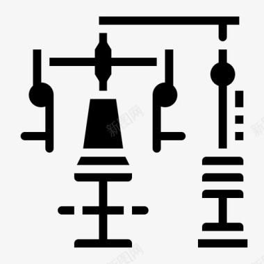 释放压力健身胸部健身房图标图标