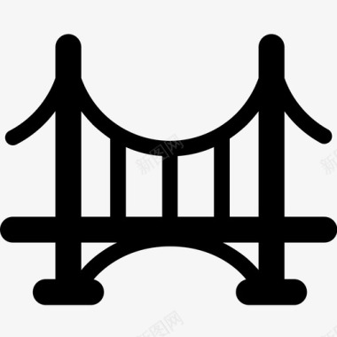 吊桥桥建筑城市图标图标