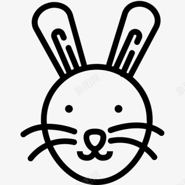 兔年素材兔年动物脸图标图标