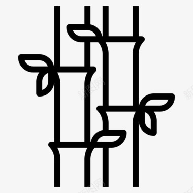 竹子中国植物图标图标