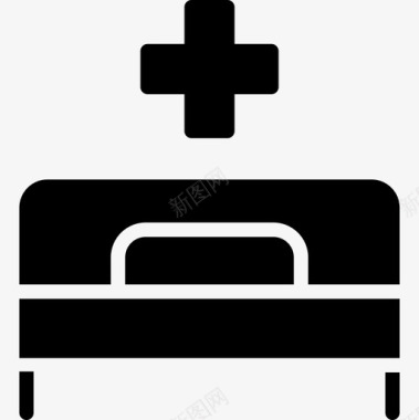 医用药箱病床医用130实心图标图标