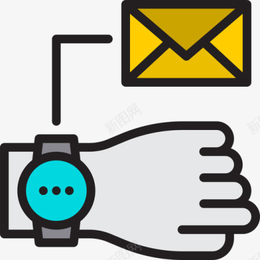 线性图电子邮件智能手表线性颜色图标图标