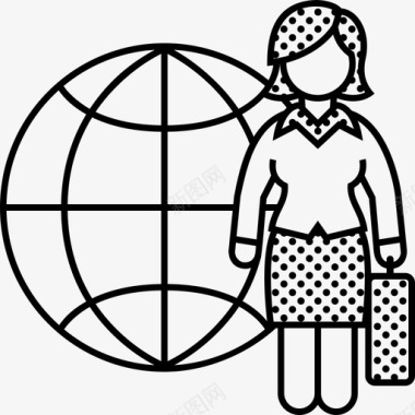 国际商务女性世界商务女性点图标图标