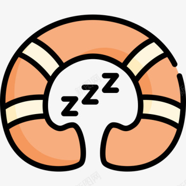 枕头睡觉时间17线性颜色图标图标