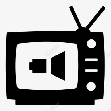复古电视音响电视图标图标