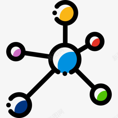 省略好分子研究科学9颜色省略图标图标