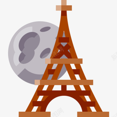 铁塔埃菲尔铁塔世界地标平坦图标图标