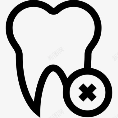 牙齿牙医10线形图标图标