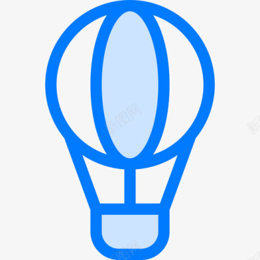 热气球英国蓝色图标图标