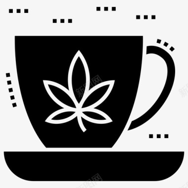 草药大麻茶草药茶大麻咖啡图标图标