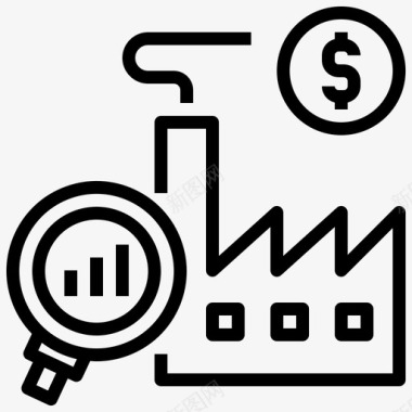 微观经济学分析工厂图标图标