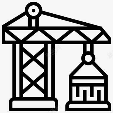 工程建筑招聘起重机建筑井架图标图标