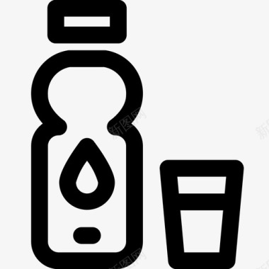 水瓶饮食玻璃图标图标