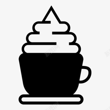 浓咖啡加奶油咖啡杯子图标图标