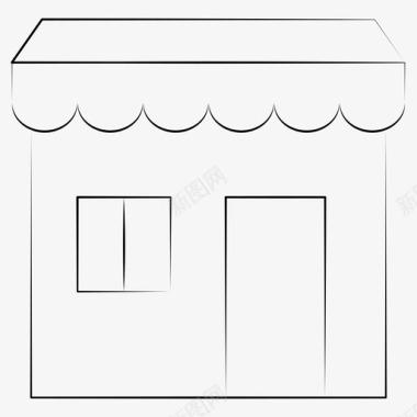 餐厅迷你店手绘店图标图标