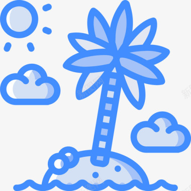 岛屿热带27蓝色图标图标