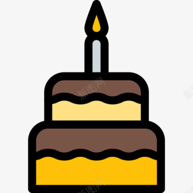 生日蛋糕81岁生日线性颜色图标图标