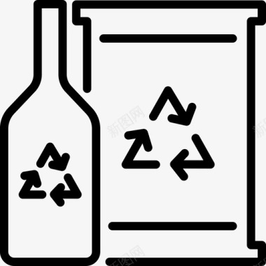 回收包装瓶子生态图标图标