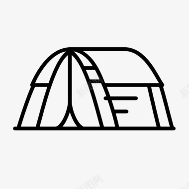 带阴影的灯笼带罩和阴影的帐篷露营野营图标图标