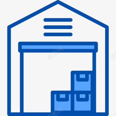 仓库后勤21蓝色图标图标
