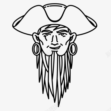 帽子海盗胡子帽子图标图标