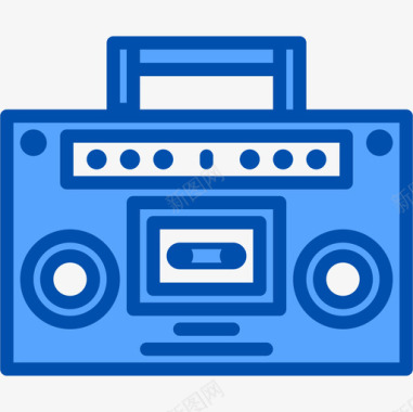 收音机复古小工具6蓝色图标图标