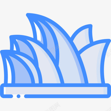 悉尼歌剧院地标和纪念碑4蓝色图标图标