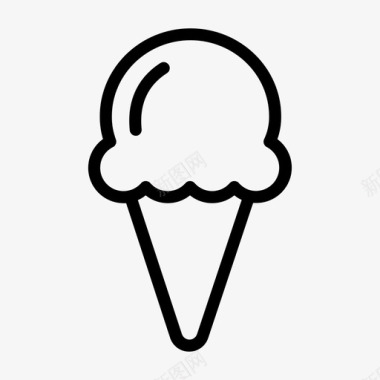 冰淇淋筒勺甜食图标图标