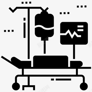救护车病房担架救护车床医院担架图标图标
