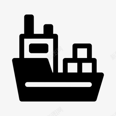 货船集装箱船运图标图标