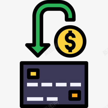金融券信用卡金融75线性彩色图标图标