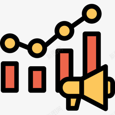 分析分析和图表线颜色橙色图标图标