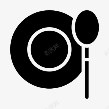 餐盘厨师餐饮图标图标