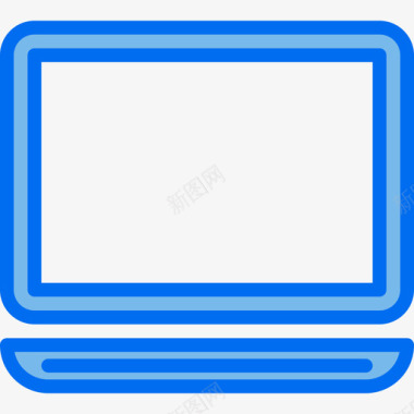 笔记本电脑办公用品4蓝色图标图标