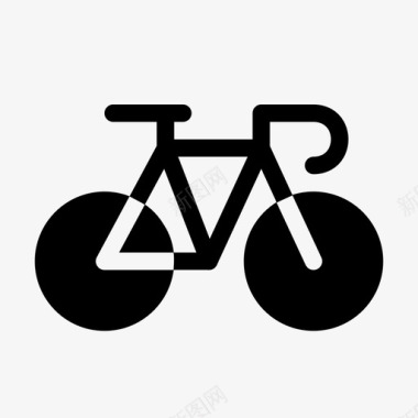 自行车平面图标交通图标