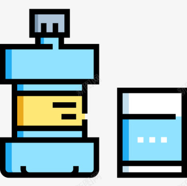 口水巾漱口水牙医26线性颜色图标图标