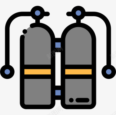 挑战极限氧气罐极限运动19线性颜色图标图标