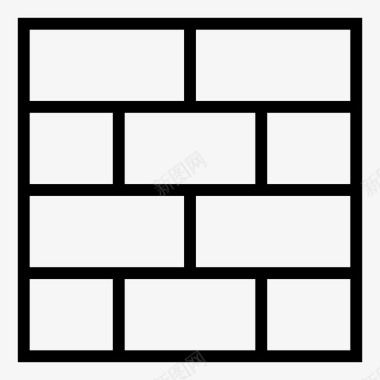 各种砖墙建筑砖图标图标