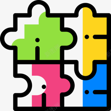 邮件标志拼图创业和新业务8颜色省略图标图标