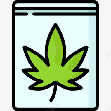 无毒标志大麻犯罪调查17线状颜色图标图标