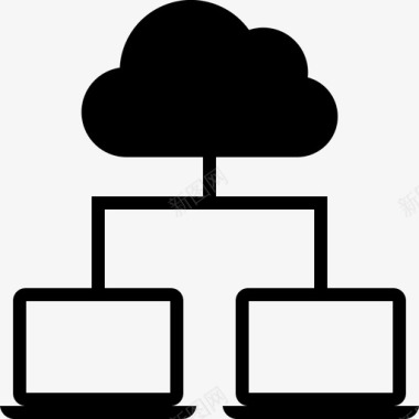 粒子结构层次结构云笔记本电脑图标图标