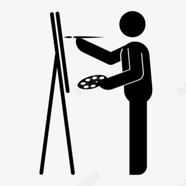 绘画艺术家描绘图标图标