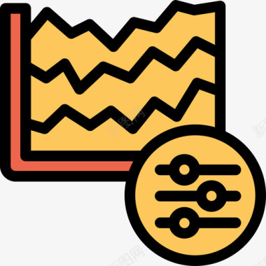 分析分析和图表线颜色橙色图标图标