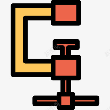 夹具结构和工具6线性颜色橙色图标图标