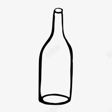 空瓶子水葡萄酒图标图标