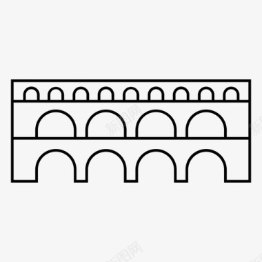 桥建筑图桥加德桥古代桥图标图标