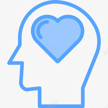 心脏人类大脑31蓝色图标图标